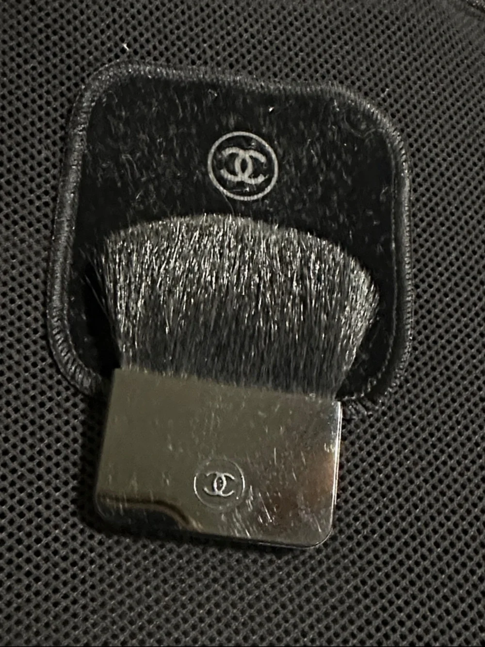 CHANEL Novelty Black Travel Cosmetic Case with Accessories